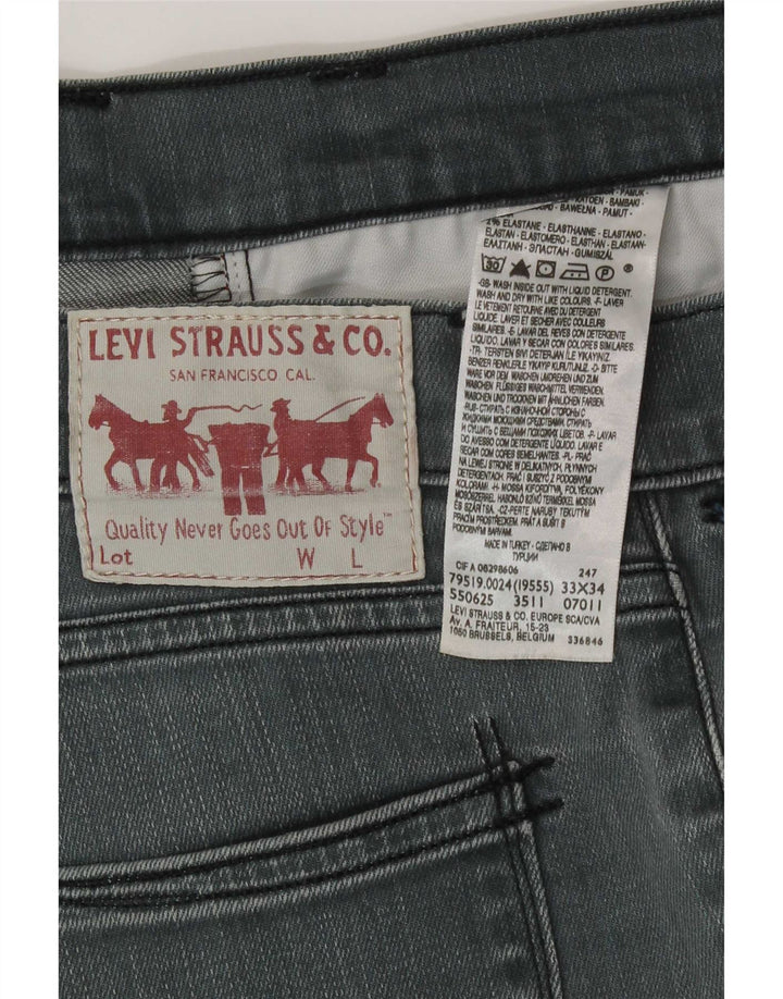 Levi's muške uske traperice W33 L34 Sivi pamuk