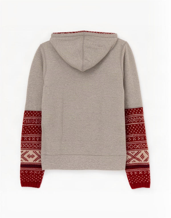 Superdry ženska majica s kapuljačom s kapuljačom UK 12 srednje siva Fair Isle pamuk