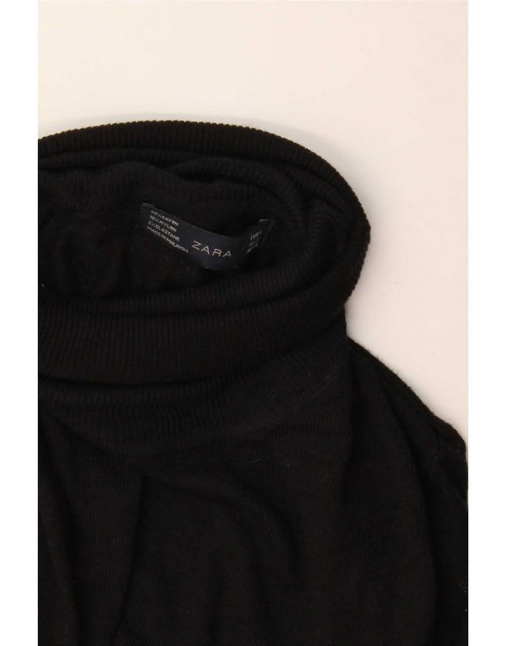 Zara ženski pulover s rol izrezom UK 10 Small Black Rayon