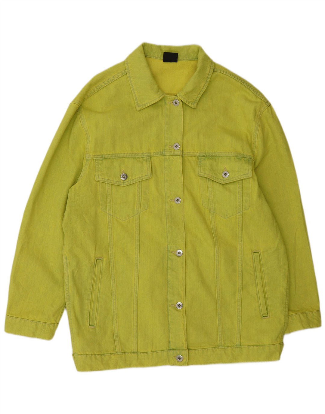 TWINSET Ženska prevelika traper jakna UK 10 Mala zelena pamučna moderna