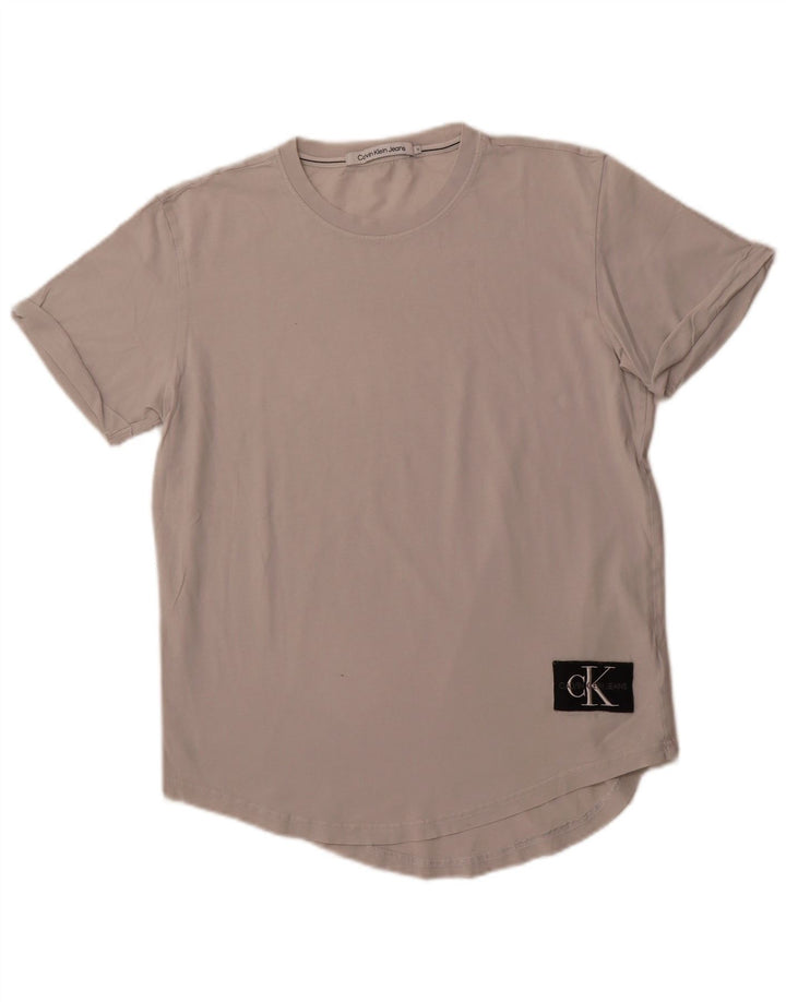 CALVIN KLEIN JEANS Muška majica kratkih rukava srednje veličine, bijeli pamuk