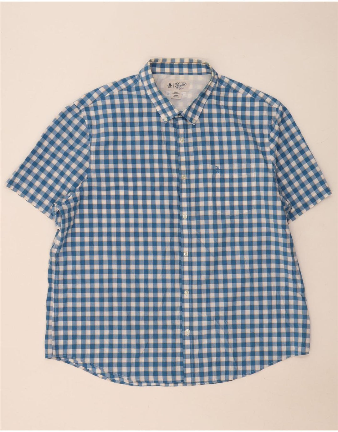 Penguin muška majica kratkih rukava 3XL plava gingham