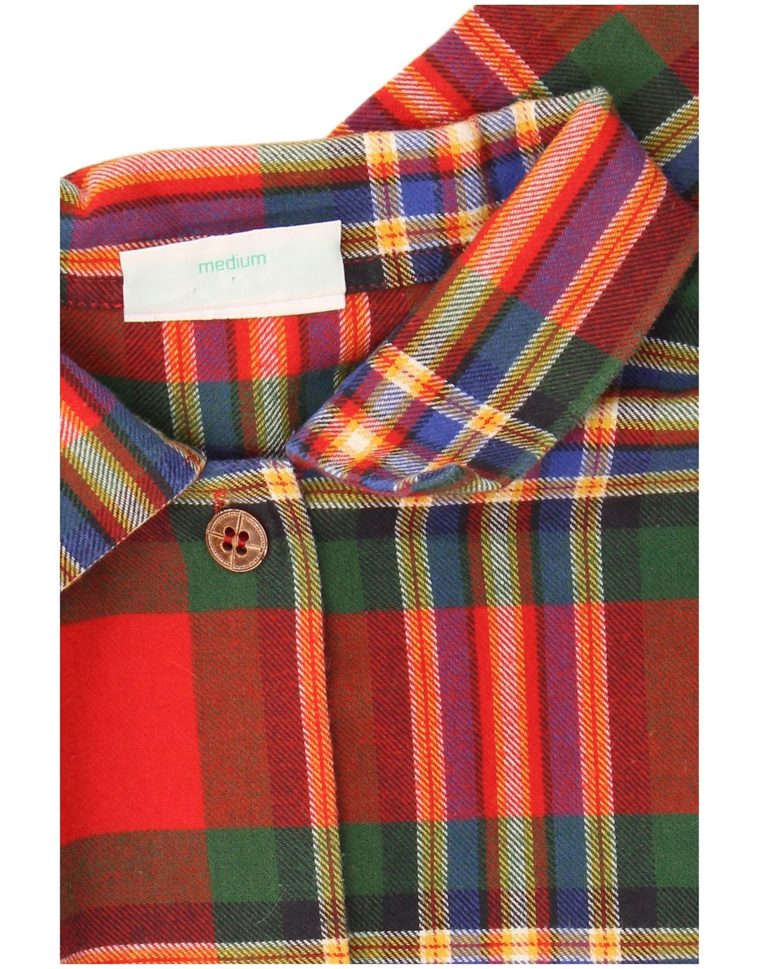 VINTAGE Ženska prevelika grafička košulja haljina UK 14 Srednje crvena karirana