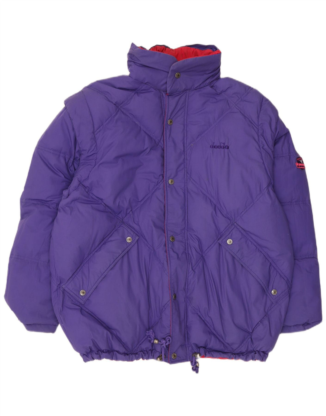 DIADORA Muška prevelika dvostruka podstavljena jakna UK 42 XL Crveni poliester