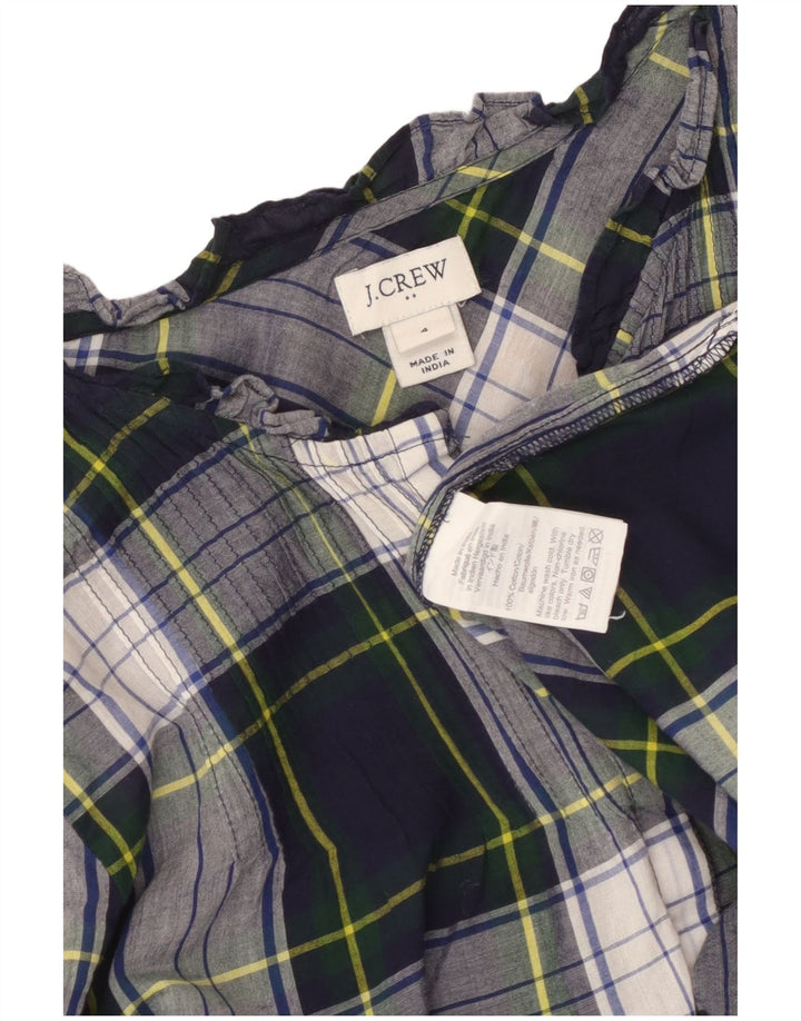 J. CREW Ženski pulover, košulja, bluza US 4 Mala tamnoplava karirana pamuk