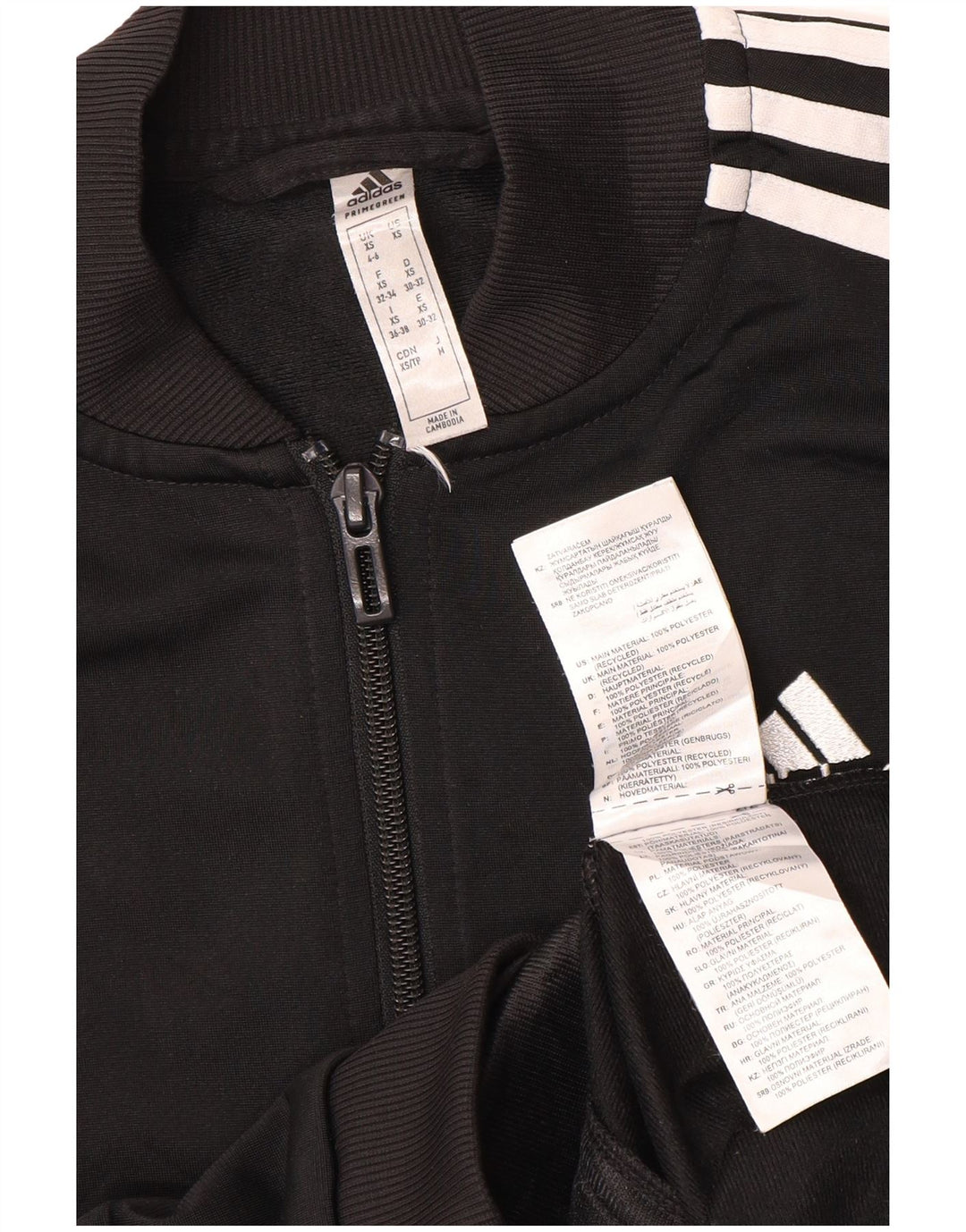 ADIDAS Womens Tracksuit Top Jacket UK 4/6 XS Black Polyester