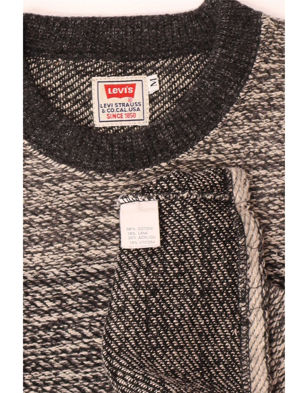 Levi's muški džemper s okruglim izrezom, pamuk srednje sive pruge