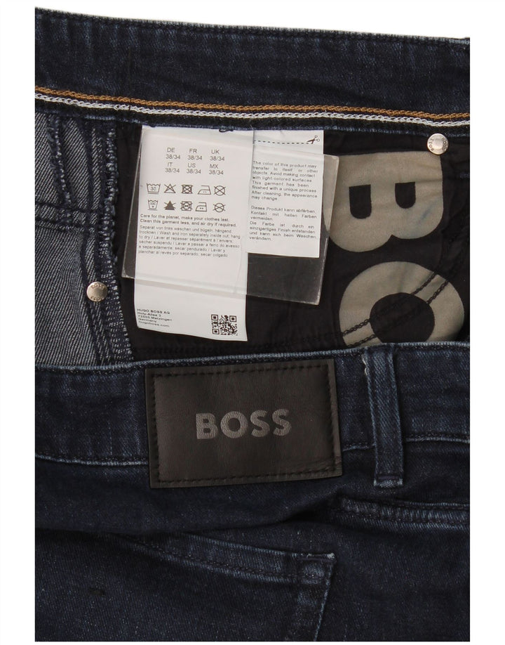 Hugo Boss muške uske traperice W38 L34 tamnoplavi pamuk