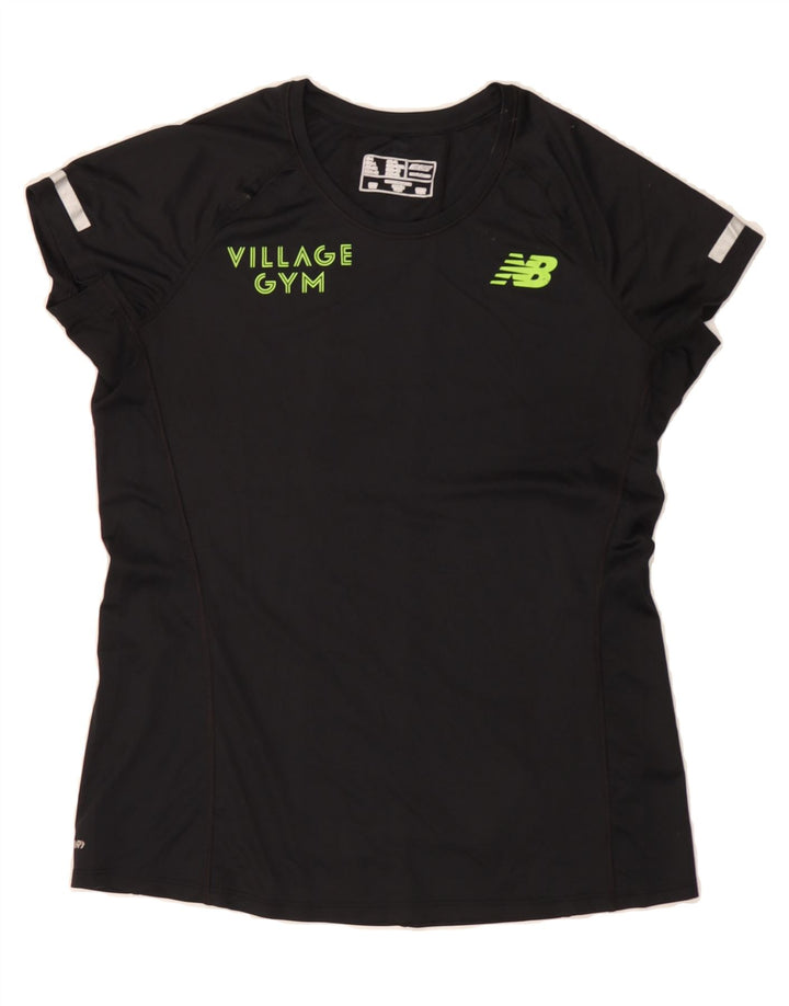 NEW BALANCE Womens T-Shirt Top UK 14 Large Black Polyester Vintage New Balance and Second-Hand New Balance from Messina Hembry 