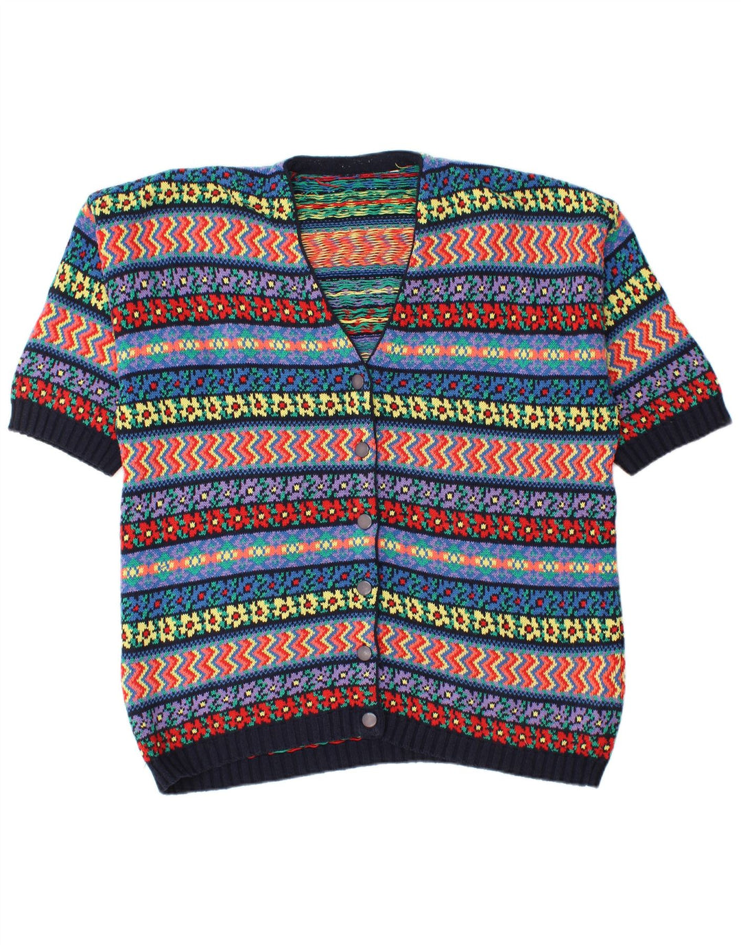 Vintage ženski veliki kardigan džemper UK 16 Veliki višebojni