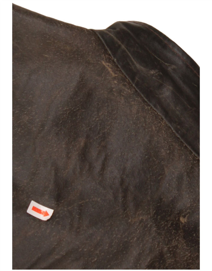 VINTAGE ženska kožna jakna 3/4 rukava UK 14 srednje smeđa koža