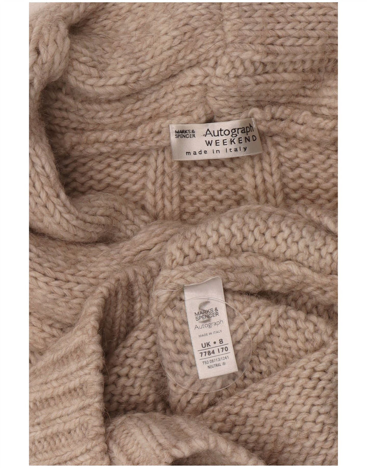 Marks & Spencer ženski pulover s rol izrezom UK 8 Mali bež akril