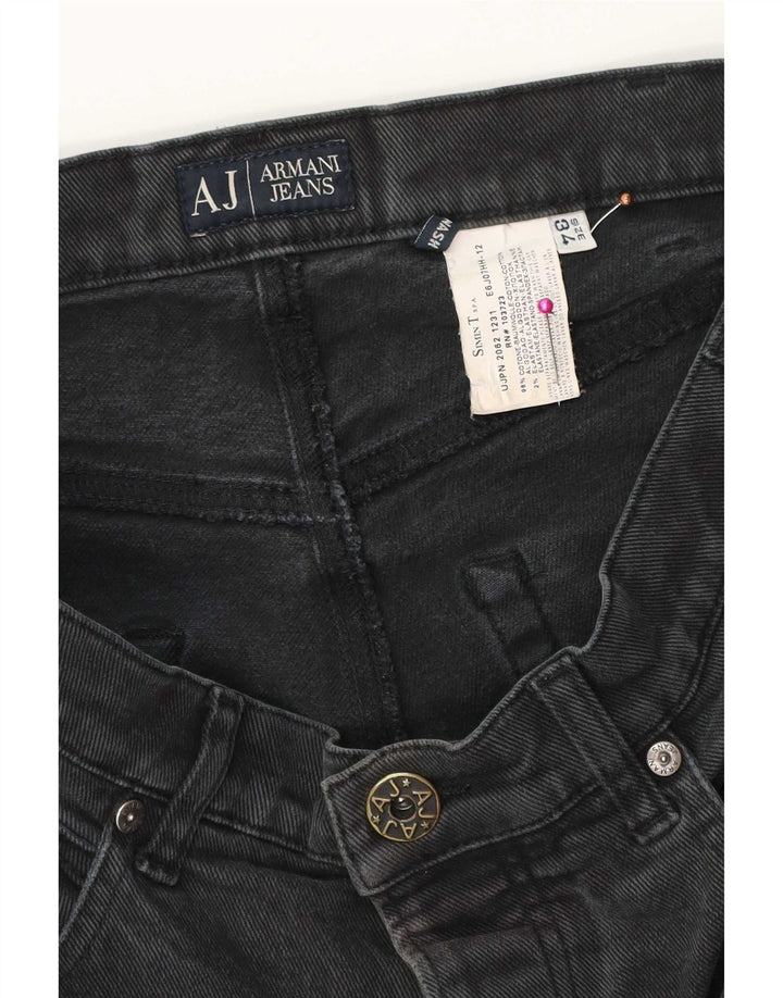 Armani Jeans muške ravne traperice W34 L32 crni pamuk
