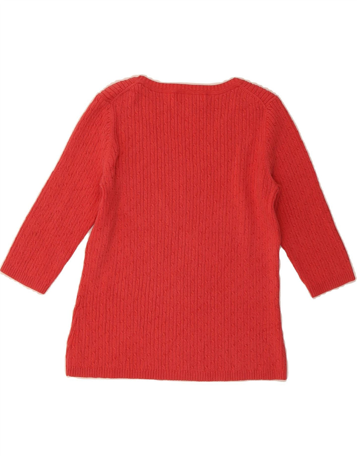 EDDIE BAUER Womens Petite V-Neck Jumper Sweater UK 12 Medium Red Vintage Eddie Bauer and Second-Hand Eddie Bauer from Messina Hembry 