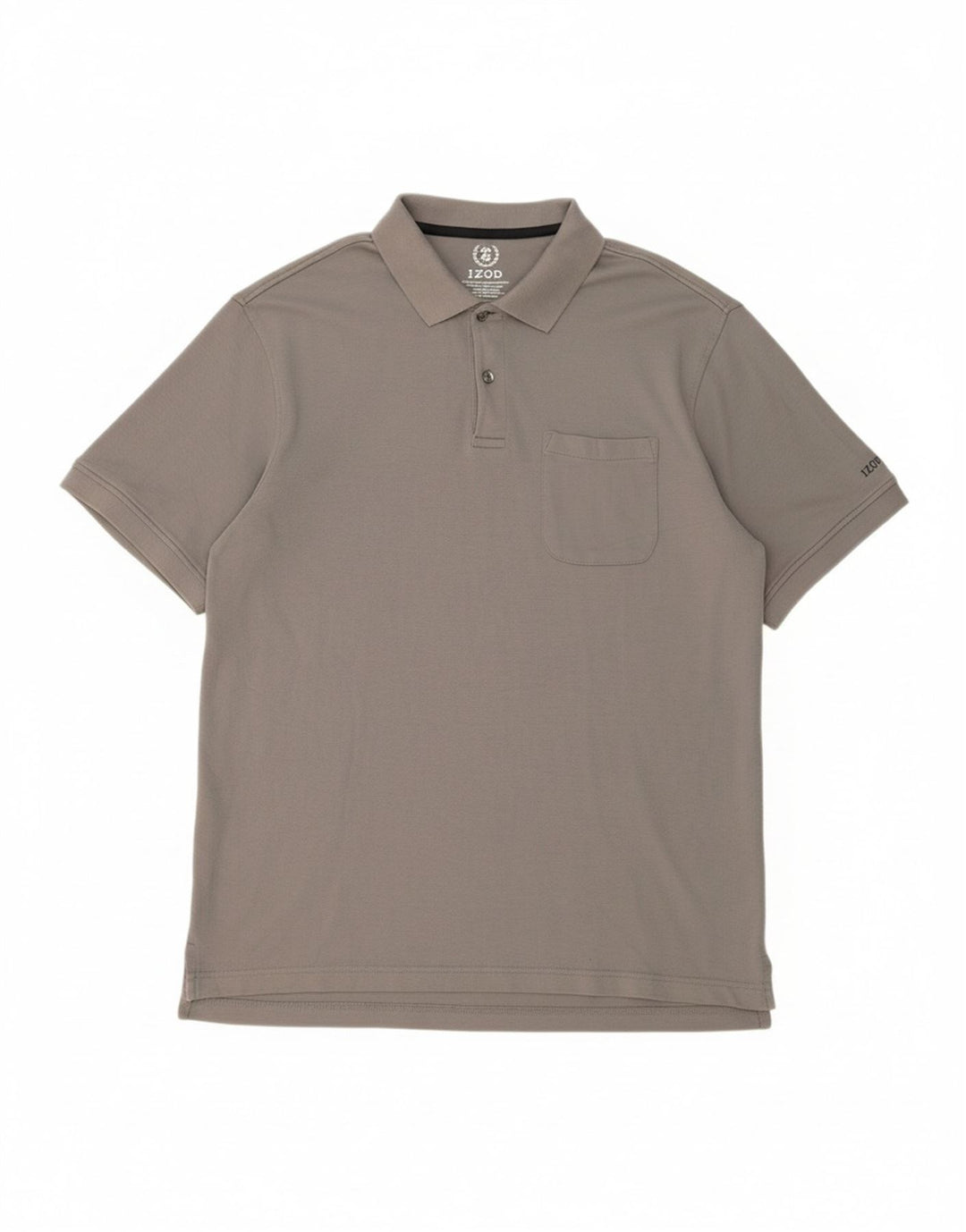 IZOD Mens Polo Shirt Large Grey Cotton