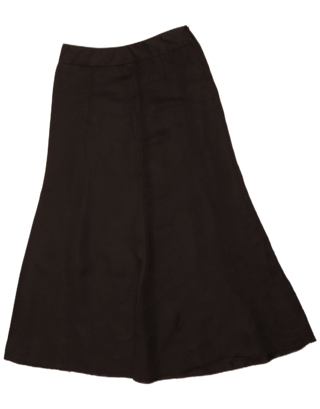 Vintage ženska maksi suknja A-kroja IT 46 Large W32 crna svilena klasična