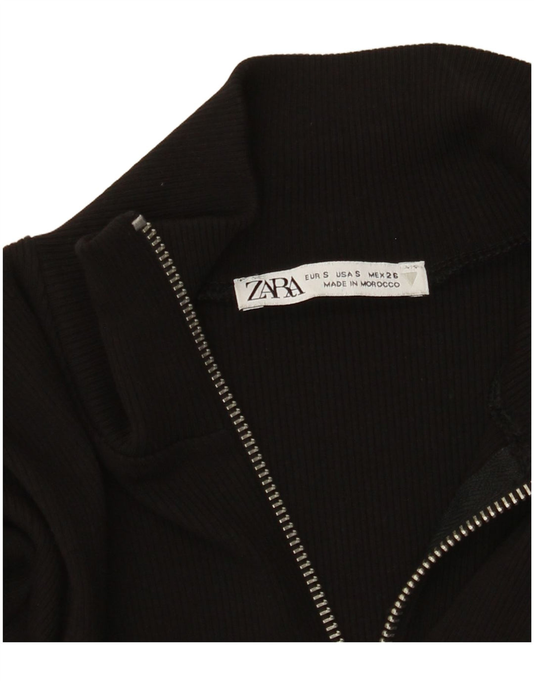 ZARA Womens Long Sleeve Bodysuit UK 10 Small Black