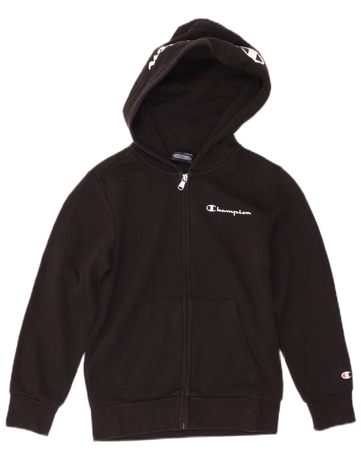 Champion Boys Graphic Zip Hoodie pulover 7-8 Years Small Black