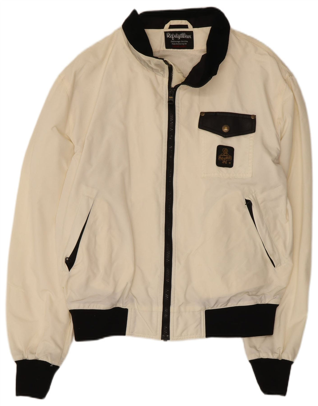 Refrigiwear muška bomber kišna jakna UK 36 Mala bijela najlonska boja