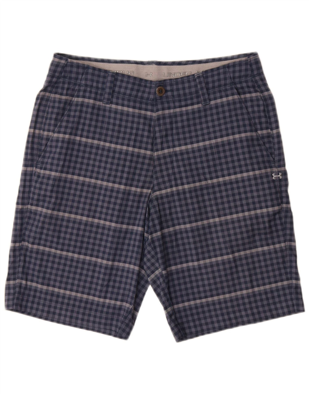 Under Armour muške chino kratke hlače W32 Srednje plavi gingham poliester