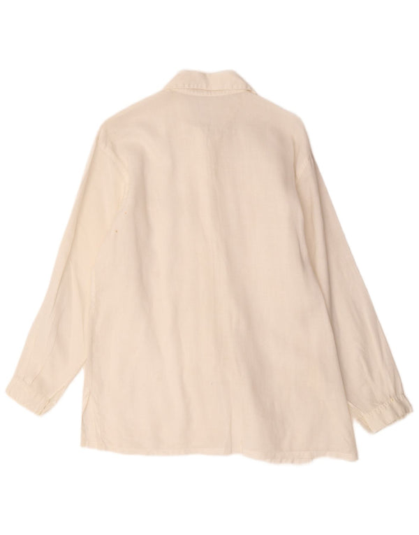 Vintage ženska košulja bluza UK 16 velika bijela cvjetna