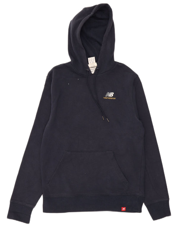 New Balance Mens Hoodie Jumper Small Navy Blue Cotton
