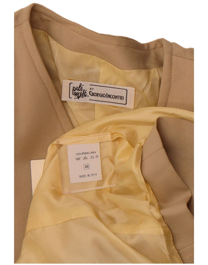 VINTAGE ženski sako s dvostrukim kopčanjem IT 44, srednje bež vuna