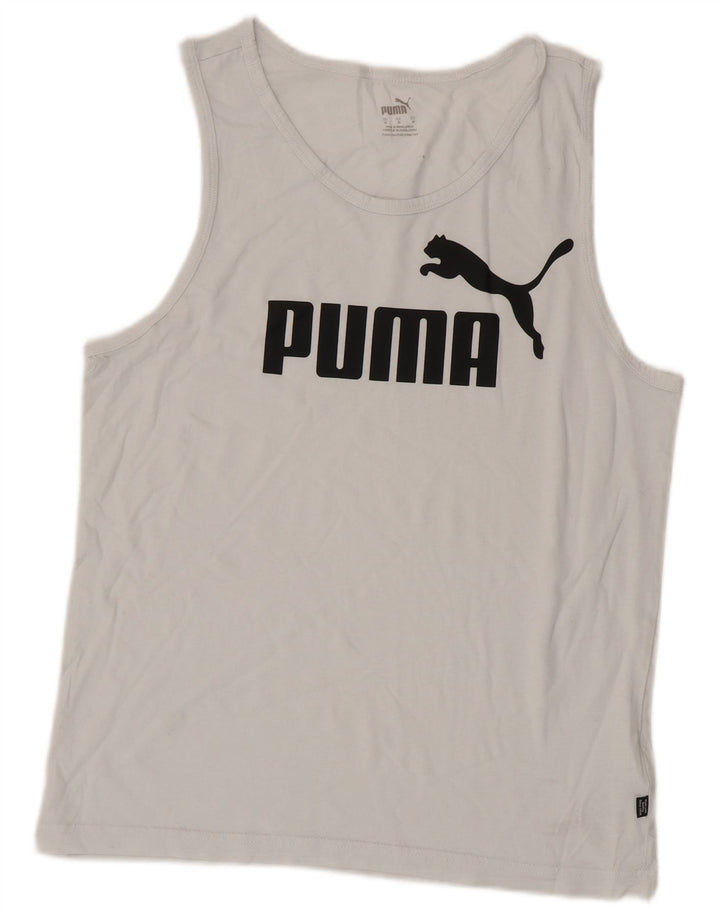Puma ženski grafički prsluk UK 14 Srednje bijeli pamuk