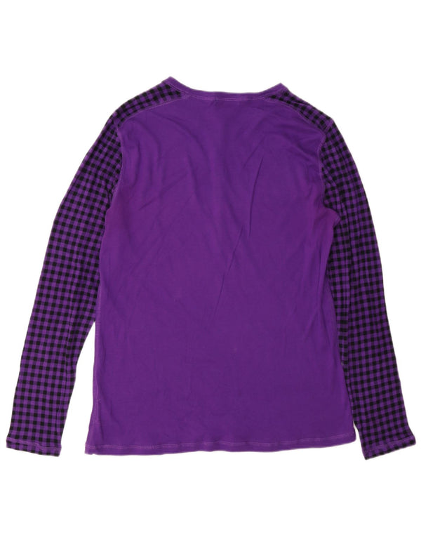 Chaps Ženska majica dugih rukava UK 18 XL Ljubičasti karirani pamuk