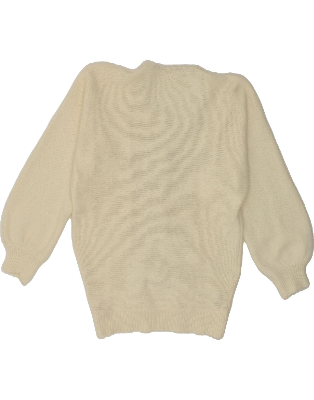 VINTAGE Womens Boat Neck Jumper Sweater UK 12 Medium White Vintage Vintage and Second-Hand Vintage from Messina Hembry 