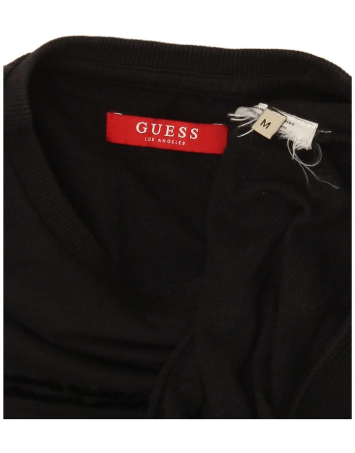 GUESS Womens Graphic Sweatshirt Jumper UK 14 Medium Black Vintage Guess and Second-Hand Guess from Messina Hembry 