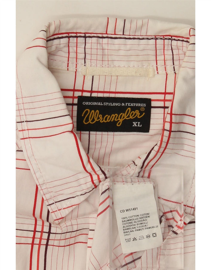 Wrangler muška košulja kratkih rukava XL bijeli karirani pamuk