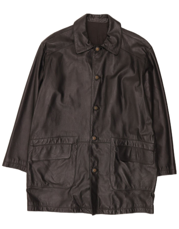 Vintage muški kožni kaput IT 50 Large Black