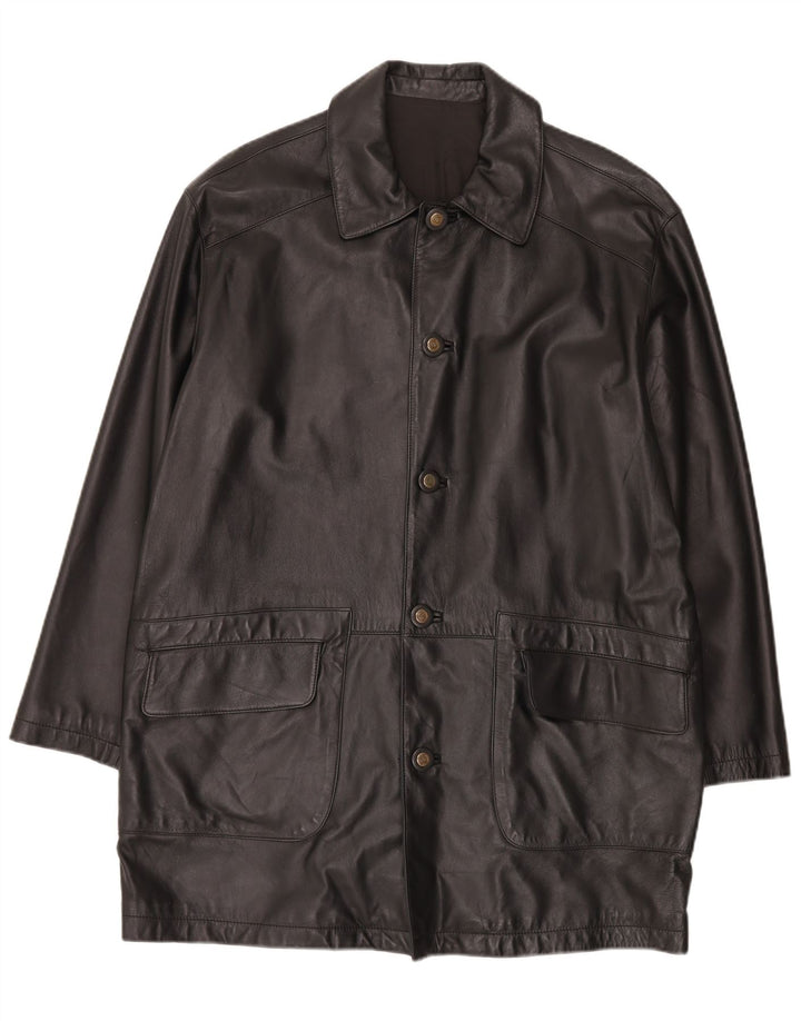 Vintage muški kožni kaput IT 50 Large Black