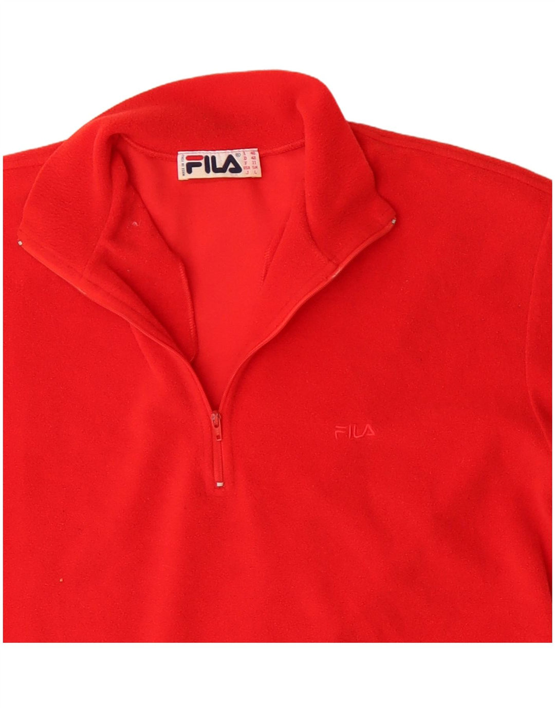 Fila Muški džemper od flisa s patentnim izrezom IT 48 srednje crvene boje od poliestera