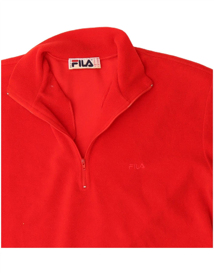 Fila Muški džemper od flisa s patentnim izrezom IT 48 srednje crvene boje od poliestera