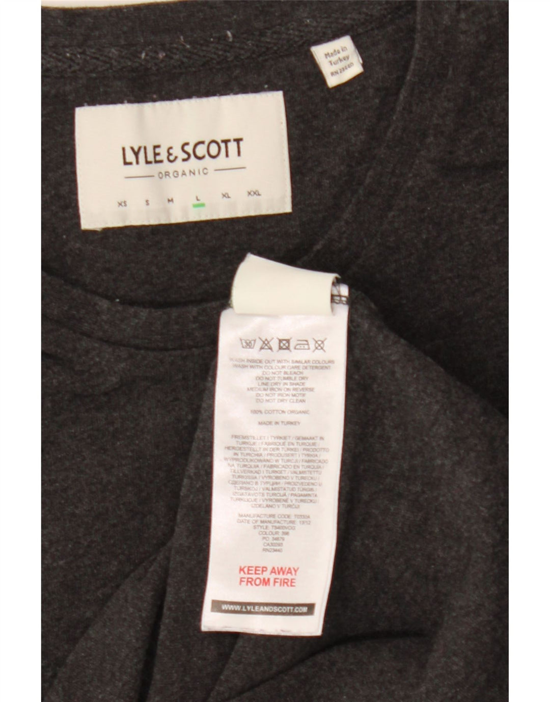 LYLE & SCOTT Mens T-Shirt Top Large Grey Cotton