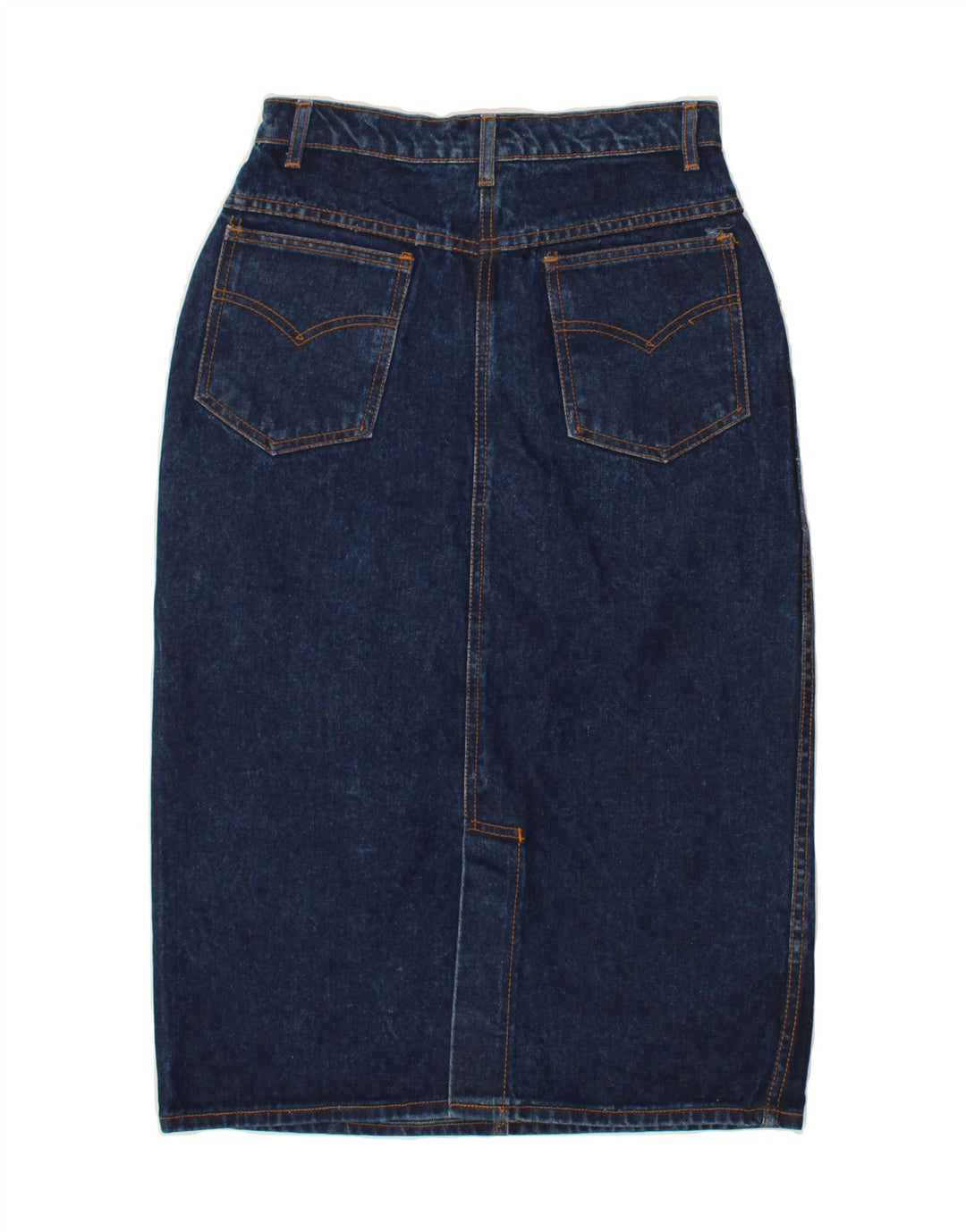 VINTAGE Womens Midi Denim Skirt W26 Small Blue Vintage Vintage and Second-Hand Vintage from Messina Hembry 
