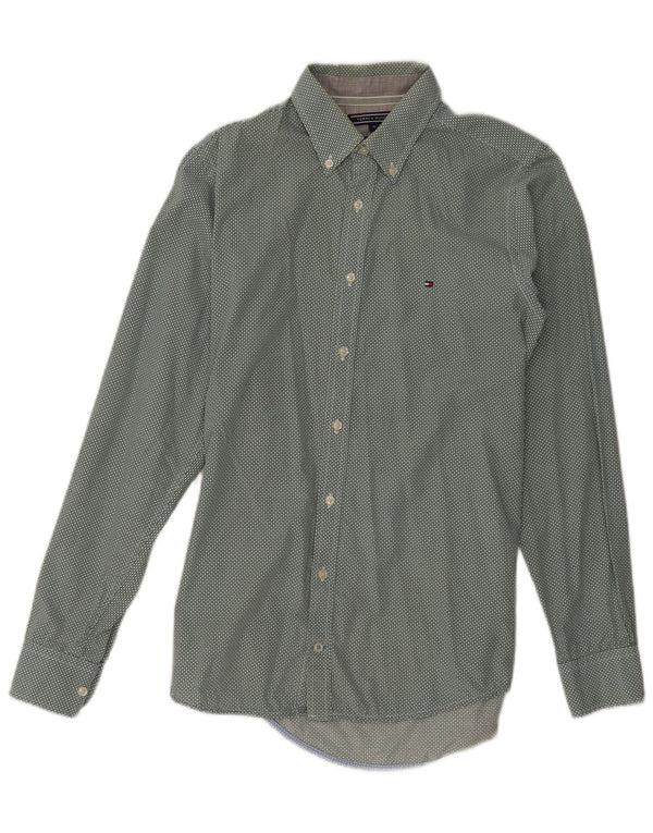 Tommy Hilfiger muška uska košulja srednje zelene točke