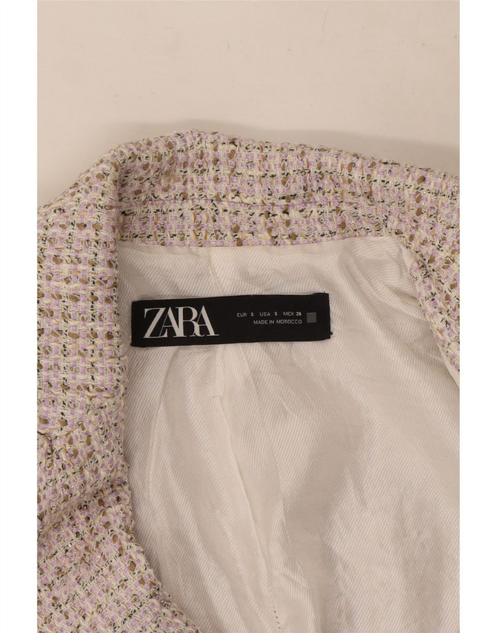Zara ženski sako s dvostrukim kopčanjem UK 10 Small Beige Flected