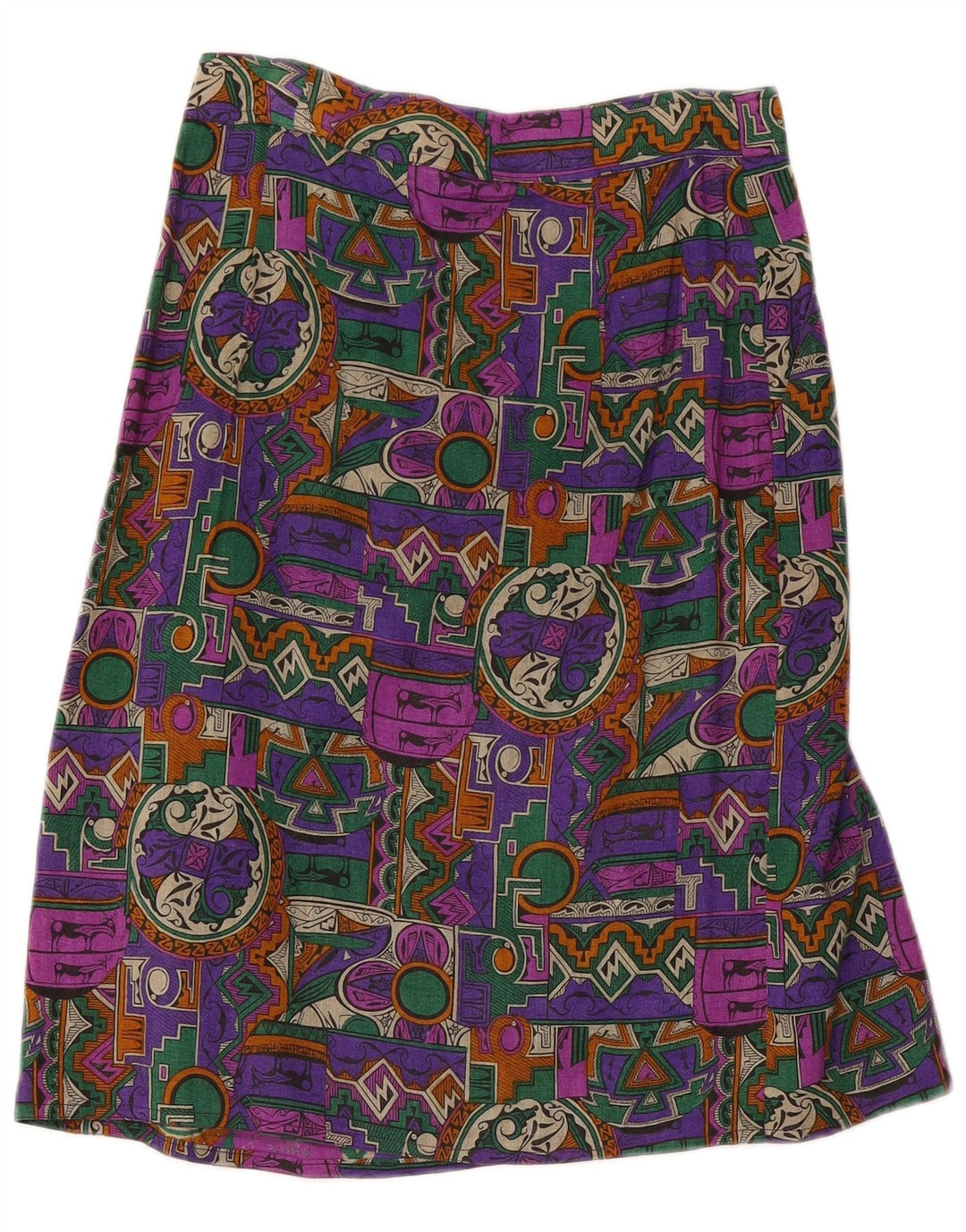 Vintage ženska suknja na omot W28 srednje raznobojna geometrijska
