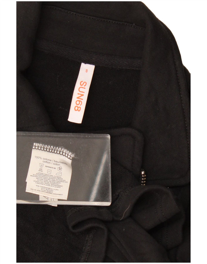 SUN68 Ženski džemper kardigan UK 10 Mali crni pamuk