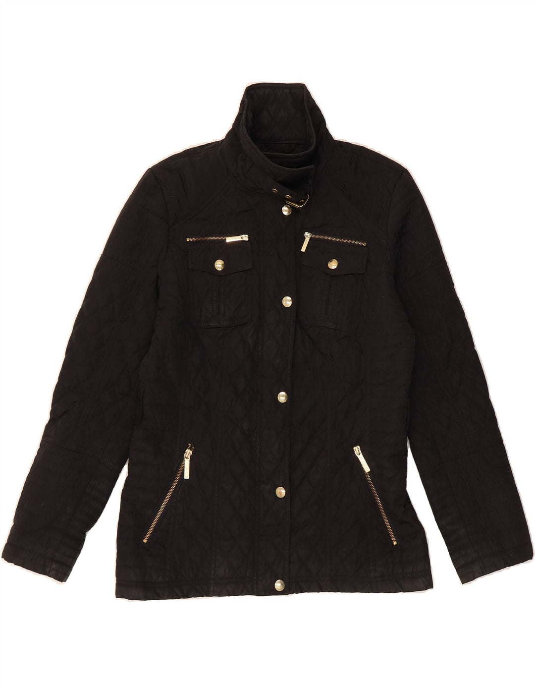 MICHAEL KORS Womens Quilted Jacket UK 10 Small Black Polyester Vintage Michael Kors and Second-Hand Michael Kors from Messina Hembry 