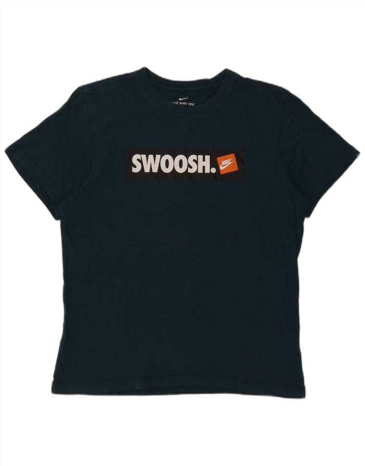 Nike Mens Swoosh Graphic T-Shirt Top srednje plavi pamuk