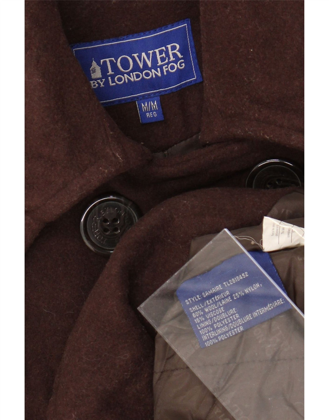 LONDON FOG Ženski graškasti kaput UK 14 Srednje smeđa vuna