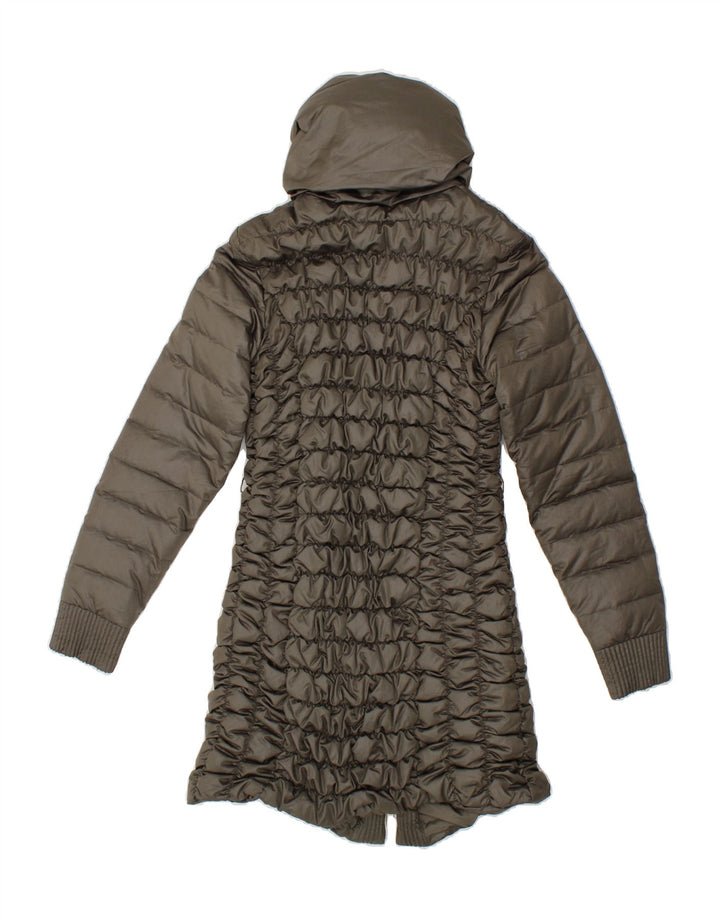 MAX & CO. Womens Hooded Padded Coat UK 10 Small Khaki Polyester Vintage Max & Co. and Second-Hand Max & Co. from Messina Hembry 