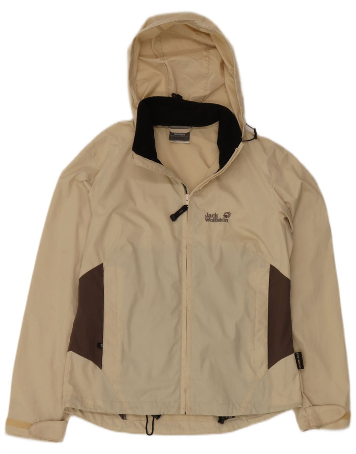JACK WOLFSKIN Prevelika ženska kišna jakna UK 10 Small Beige Colourblock