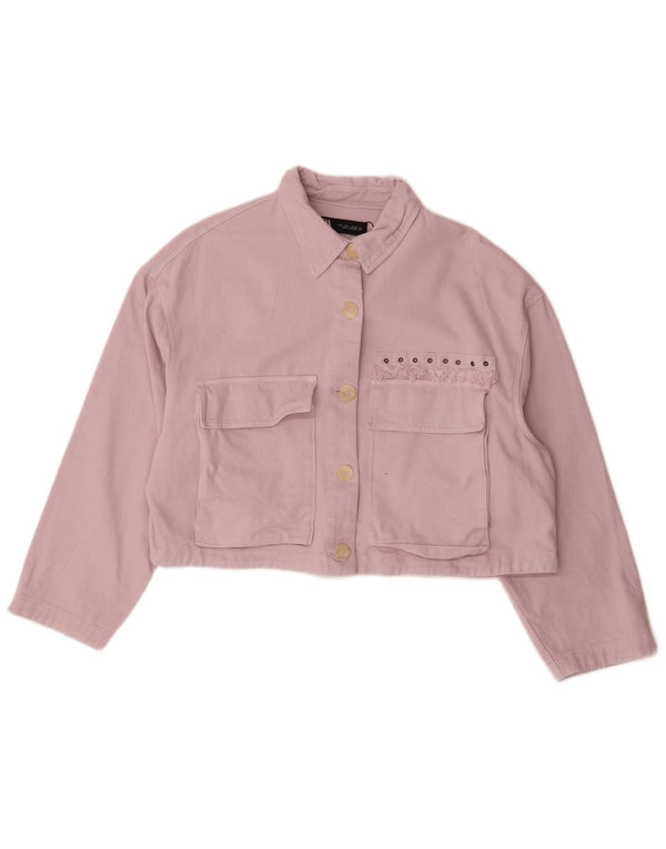 Zara ženska velika traper jakna UK 16 Large Pink Cotton