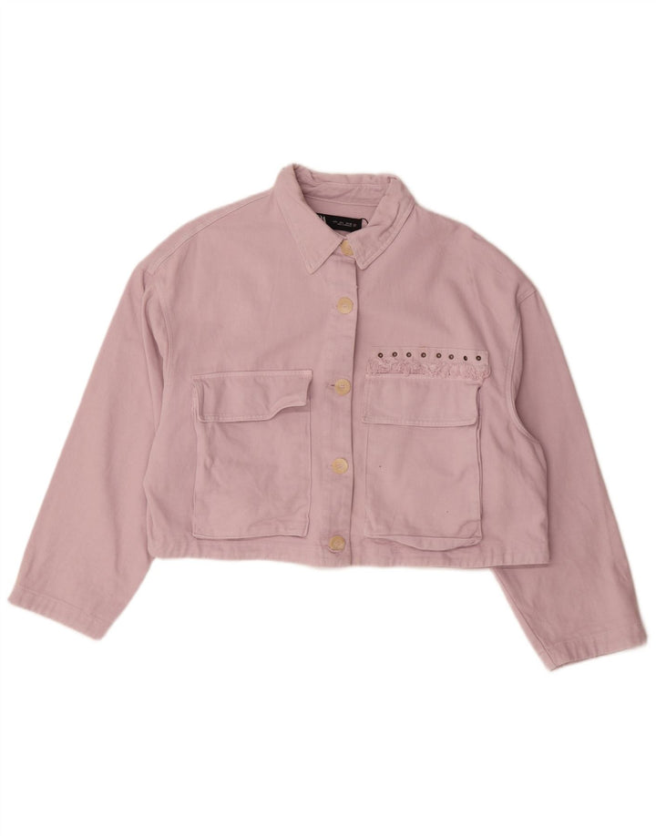 Zara ženska velika traper jakna UK 16 Large Pink Cotton