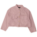 Zara ženska velika traper jakna UK 16 Large Pink Cotton